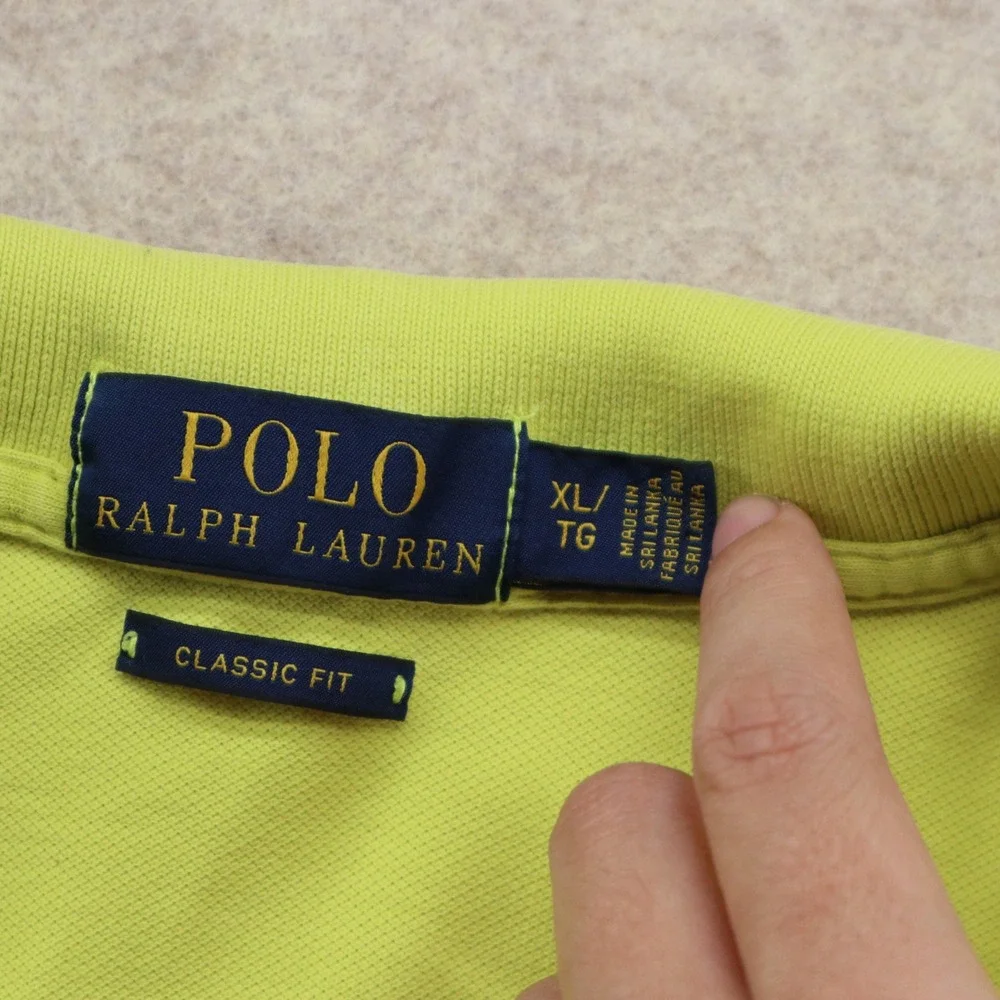 Polo Ralph Lauren Shirt XL Classic Fit Modern Lime Green Pique Pony Logo